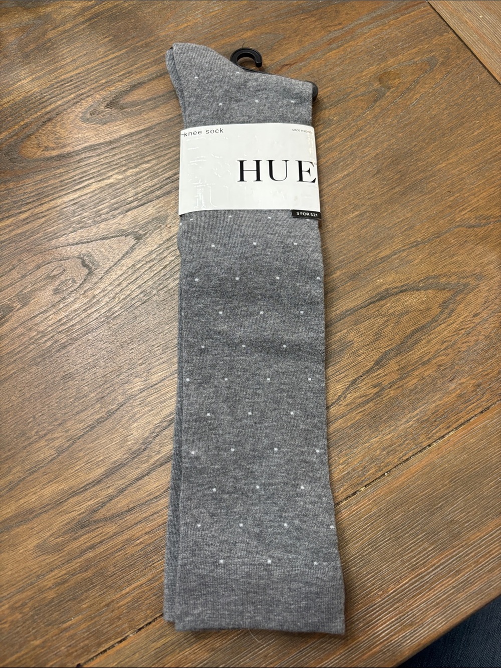 Hue Pindot Knee Sock One Size Fits All NWT